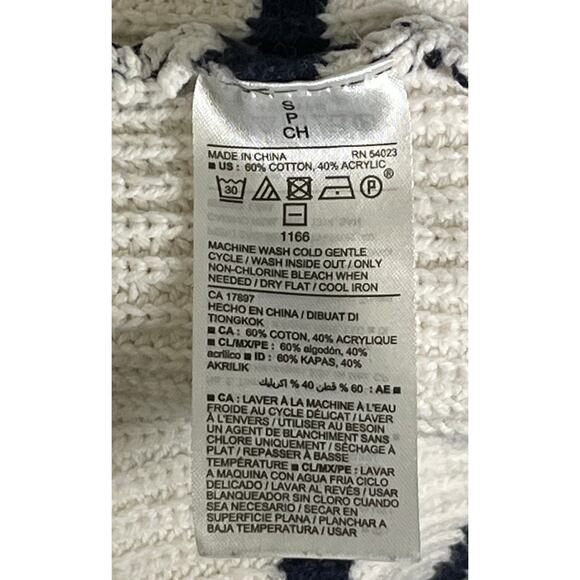 Old Navy Navy Blue & White Striped Close Knit Open Cardigan Reg Size S - Picture 4 of 6